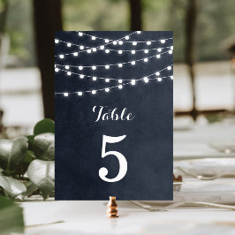 Mitternacht Blue String Lights Hochzeiten Tischnum Tischnummer