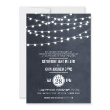 Mitternacht Blue String Lights Hochzeitseinladung