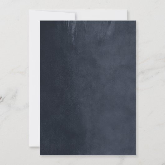 Mitternacht Blue String Lights Hochzeitseinladung Einladung (Rückseite)