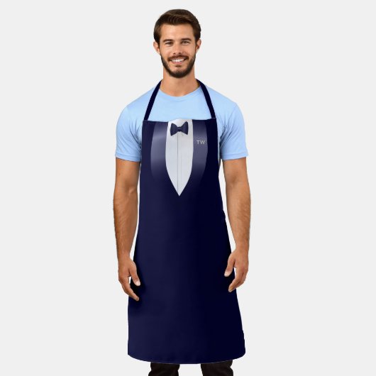 Mitternacht Blue Tuxedo Bib Waiters Kostüme Schürz Schürze (Getragen)
