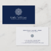 Mitternacht Blue & White Mandala Visitenkarte (Vorne/Hinten)