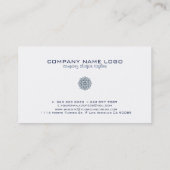 Mitternacht Blue & White Mandala Visitenkarte (Rückseite)