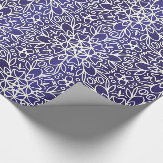 Mitternacht-Blume-Muster Geschenkpapier (Ecke)