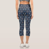 Mitternacht Blumen Muster Capri Leggings (Rückseite)