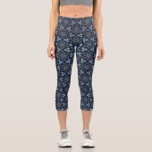Mitternacht Blumen Muster Capri Leggings (Vorderseite)