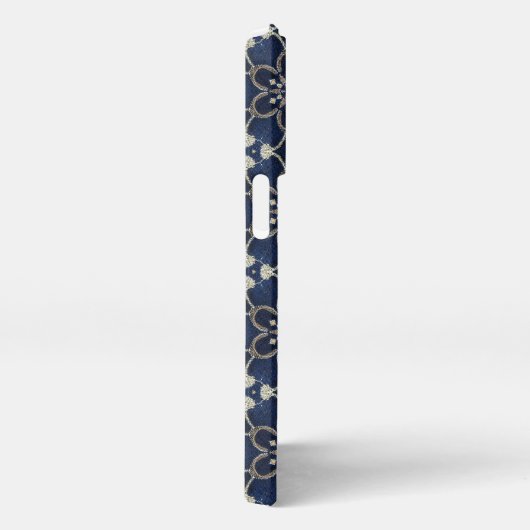 Mitternacht Blumen Muster iPhone Hülle (Rechte Seite)