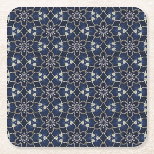 Mitternacht Blumen Muster Rechteckiger Pappuntersetzer (Vorderseite)