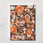 Mitternacht BlumenWedding Fall Bouquet Einladung (Rückseite)