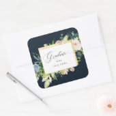 Mitternacht Blush Blues Abschluss Quadratischer Aufkleber (Umschlag)