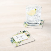 Mitternacht Blush Blues Abschluss Rechteckiger Pappuntersetzer (Vor Ort)