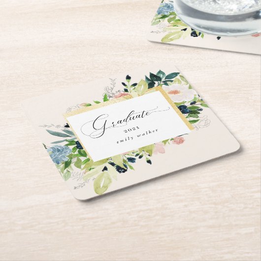 Mitternacht Blush Blues Abschluss Rechteckiger Pappuntersetzer (angewinkelt)