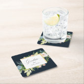 Mitternacht Blush Blues Abschluss Rechteckiger Pappuntersetzer (Vor Ort)