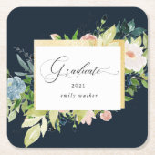 Mitternacht Blush Blues Abschluss Rechteckiger Pappuntersetzer (Vorderseite)