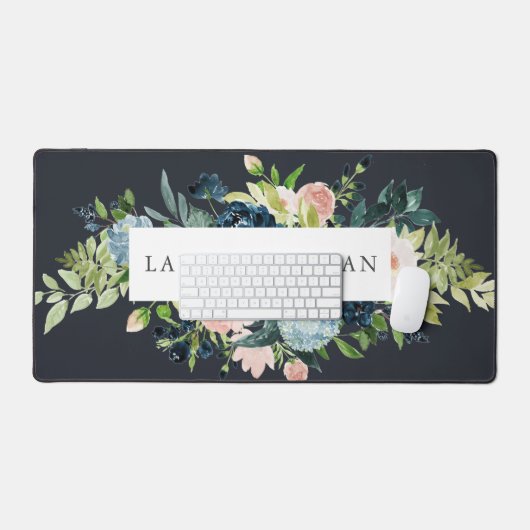 Mitternacht blütenblütenfarben elegant schreibtischunterlage (Tastatur & Maus)