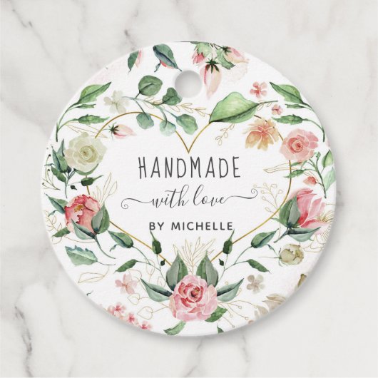 Mitternacht Blütenhandgemacht mit Liebe Herzblut Geschenkanhänger (Vorderseite)