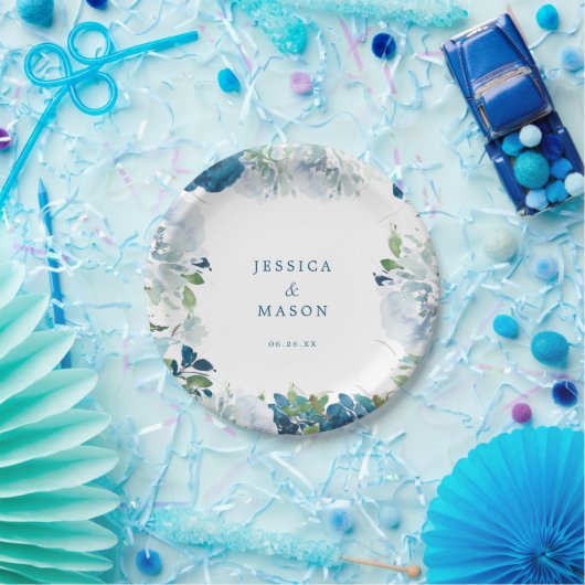 Mitternacht Blütenpapier-Brautparty Pappteller (Party)