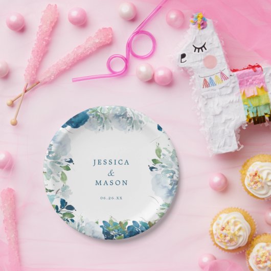 Mitternacht Blütenpapier-Brautparty Pappteller (Party)