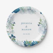 Mitternacht Blütenpapier-Brautparty Pappteller (Vorderseite)
