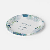 Mitternacht Blütenpapier-Brautparty Pappteller (Schrägansicht)