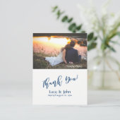 Mitternacht Breeze - Hochzeit Foto Danke Postcard Postkarte (Stehend Vorderseite)