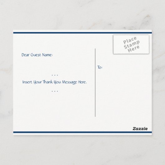 Mitternacht Breeze - Hochzeit Foto Danke Postcard Postkarte (Rückseite)