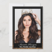 Mitternacht Bronze Pageant Autograph Cards Einladung (Vorderseite)