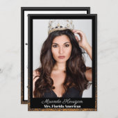 Mitternacht Bronze Pageant Autograph Cards Einladung (Vorne/Hinten)