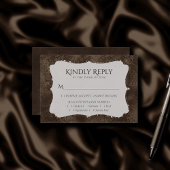 Mitternacht Bronze Romance | Satiny Damask Entree RSVP Karte