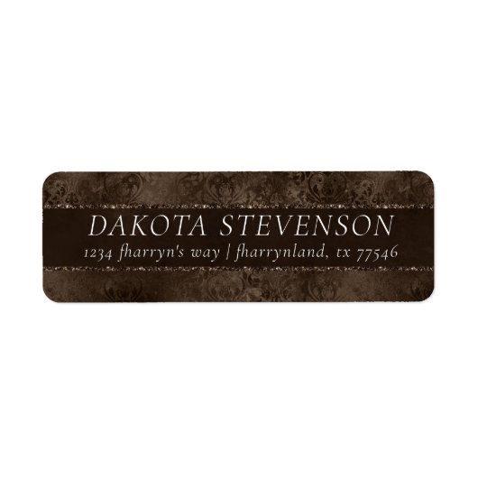 Mitternacht Bronze Romance | Satiny Grunge Damask (Vorne)