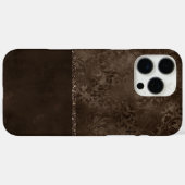 Mitternacht Bronze Romance | Satiny Grunge Damask Case-Mate iPhone Hülle (Rückseite (Horizontal))