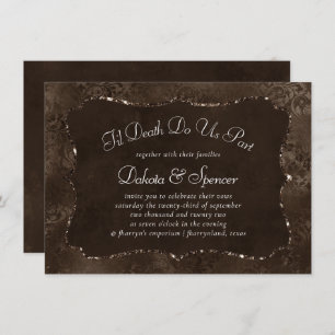 Mitternacht Bronze Romance Satiny Grunge Damask Einladung