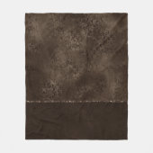 Mitternacht Bronze Romance | Satiny Grunge Damask Fleecedecke (Vorderseite)