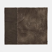 Mitternacht Bronze Romance | Satiny Grunge Damask Fleecedecke (Vorderseite (Horizontal))