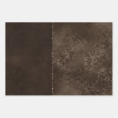 Mitternacht Bronze Romance | Satiny Grunge Damask Geschenkpapier Set (Vorderseite)