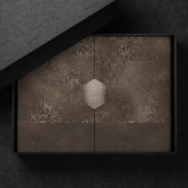 Mitternacht Bronze Romance | Satiny Grunge Damask Seidenpapier