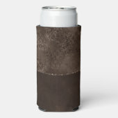 Mitternacht Bronze Romance | Satiny Grunge Damask Selters Dosenkühler (Seltzer Rückseite)