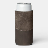 Mitternacht Bronze Romance | Satiny Grunge Damask Selters Dosenkühler (Seltzer Vorderseite)
