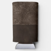 Mitternacht Bronze Romance | Satiny Grunge Damask Selters Dosenkühler (Rückseite)