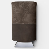 Mitternacht Bronze Romance | Satiny Grunge Damask Selters Dosenkühler (Vorderseite)