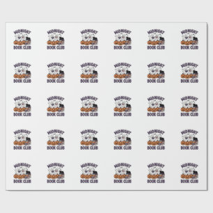 Mitternacht Buchclub Halloween-Lesedesign_1 Geschenkpapier