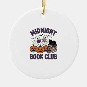 Mitternacht Buchclub Halloween-Lesedesign_1 Keramik Ornament