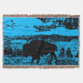 Mitternacht Buffalo - Plains Bison Throw Blanket Decke (Vorderseite)