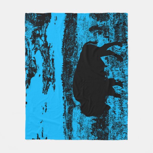 Mitternacht Buffalo - Plains Bison Throw Blanket Fleecedecke (Vorderseite)