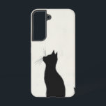 Mitternacht Cat Silhouette Phone Case Samsung Galaxy Hülle<br><div class="desc">Eine schwarze Katze blickt ins Unbekannte,  gerendert in eine schlanke Silhouette,  die Ihrem Gerät Rätsel und Eleganz verleiht.</div>