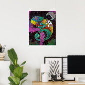 Mitternacht Chameleon Poster (Heimbüro)