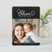 Mitternacht-Cheers-Fotokarte Feiertagskarte (Stehend Vorderseite)