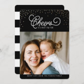 Mitternacht-Cheers-Fotokarte Feiertagskarte (Vorne/Hinten)
