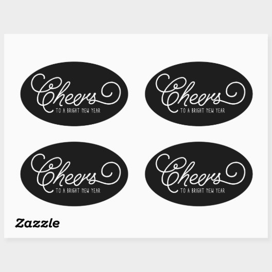 Mitternacht Cheers Ovaler Aufkleber (Blatt)