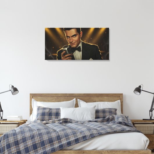 Mitternacht Crooner gestresste Canvas Print Leinwanddruck (Insitu (Schlafzimmer))