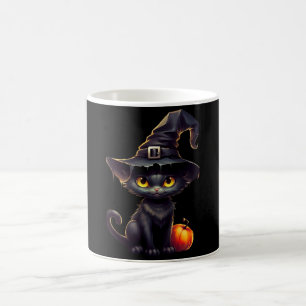 Mitternacht das witzige Schwarze KatzenHalloween Kaffeetasse